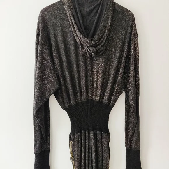 MOSCHINO Black & Gold Zipper Hoodie Jumpsuit - Picture 6 of 13